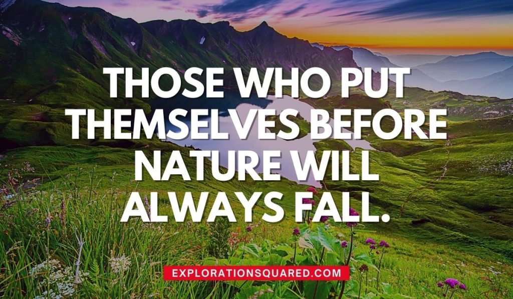 Those who put themselves before nature will always fall Quotes
