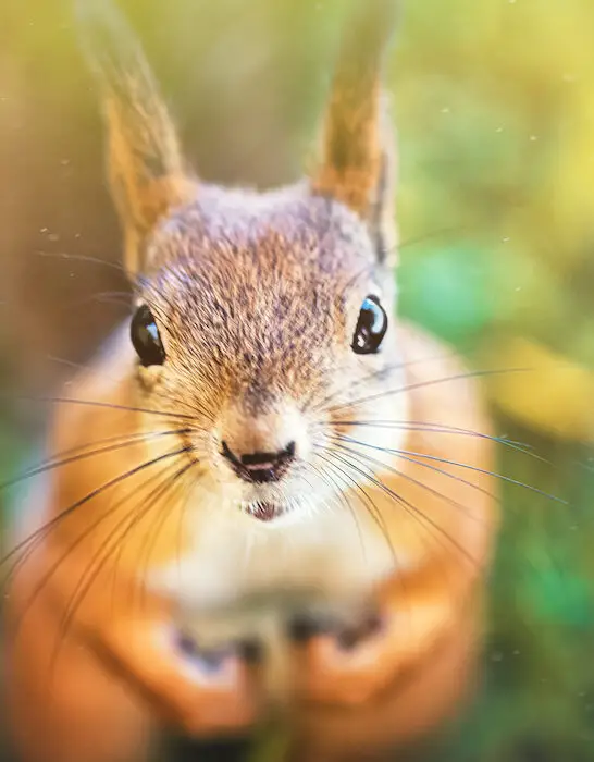 red squirrel closeup