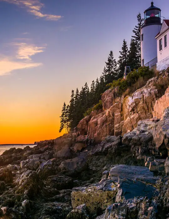 Bass-Harbor-Lighthouse-at-sunset-in-Acadia-National-Park-Maine