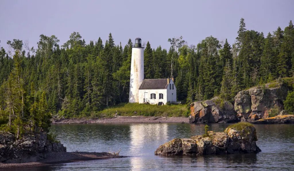 Rock Harbor Lighthouse, Isle Royale National Park, Michigan, USA 