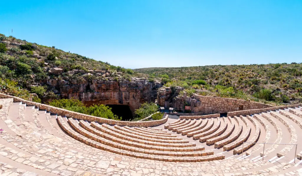 The empty amphitheater at Carlsbad Caverns National Park in New Mexico