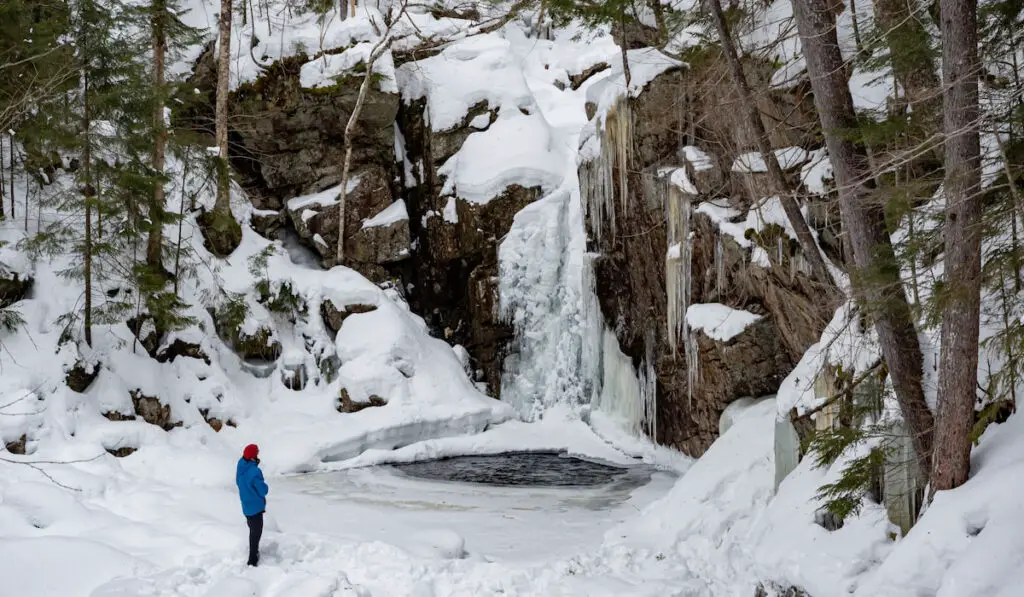 frozen Kinsman Falls in New Hampshire