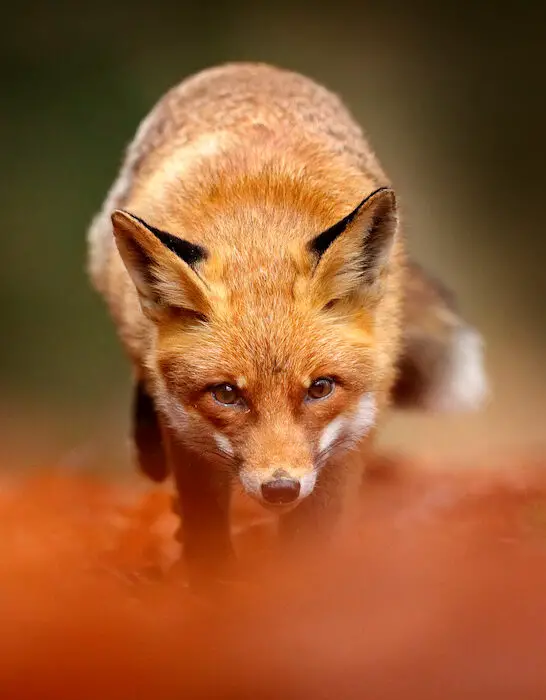 a fox stalking